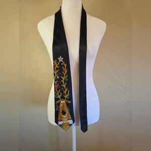 Hallmark Holiday Reindeer & Antlers Festive Christmas Necktie